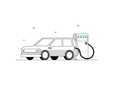 Electric Car- 3 by sachin das on Dribbble Electric Car Poster Design, Electric Car Illustration, Car Flat Illustration, Friday Illustration, Bus App, Car Icon, Electric Charging Stations, Electric Vehicle Charging Station, Electric Vehicle Charging