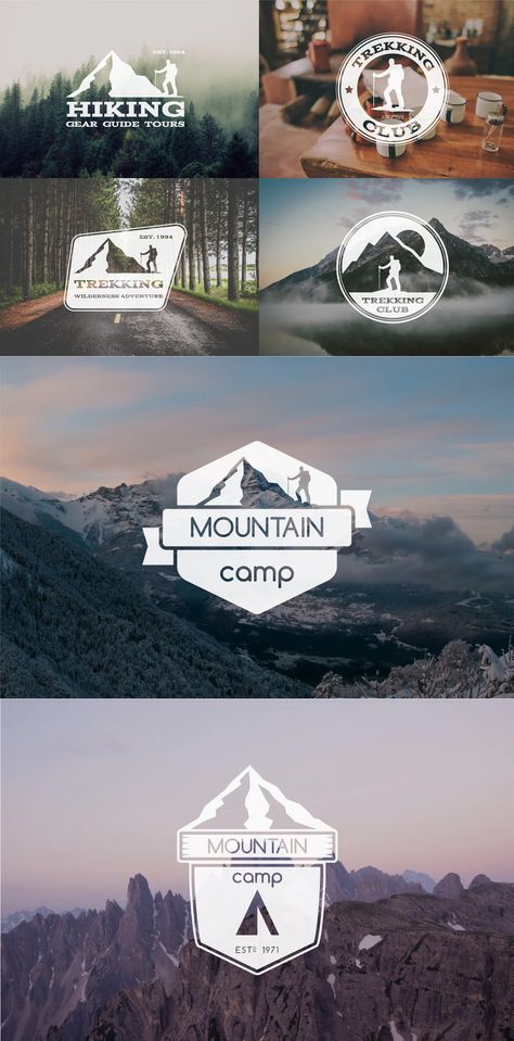 6 Trekking Adventure Badges & Branding Logos AI, EPS, PSD Trekking Logo, Adventure Logo Design, Graphic Design University, Adventure Branding, Outdoor Logos, Graphic Design School, Adventure Logo, Urban Explorer, Graphic Design Humor