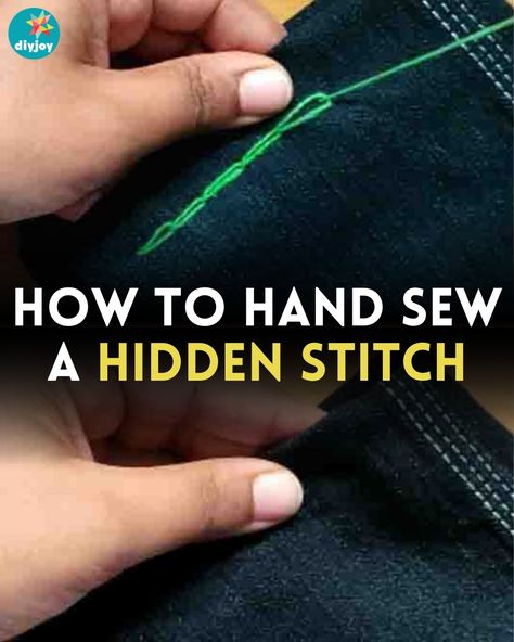 No Show Stitch Sewing, Hidden Stitch Hand Sewing, Hidden Stitch, Fabric Crafts Ideas, Sewing Stitches By Hand, Diy Bean Bag, Giant Bubble Wands, Easy Sewing Tutorials, Sewing Tutorials For Beginners