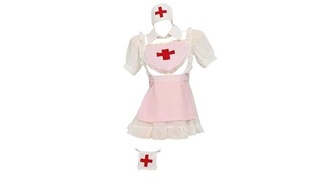 Mobbunny Nurse Costume Cosplay Nurse Uniform Cross Pattern Dress with Headband Leg Ring Nurse Cosplay, Nurse Halloween Costume, Leg Ring, Legs Ring, Baby Luggage, Nurse Costume, Halloween Nurse, Nurse Uniform, Nursing Dress