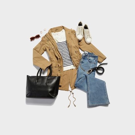 DAILYLOOK Dailylook Box Outfits, New Looks, Taupe Color, Fashion Items, Every Month, Daily Look, Utility Jacket, The Clothes, Navy Color