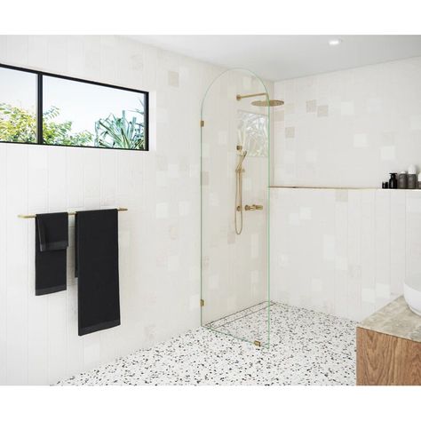 Glass Warehouse 28'' - 28'' W x 86.75'' H Frameless Shower Door with Clear Glass & Reviews | Wayfair Wet Room Shower Screens, Glass Shower Panels, Wet Room Shower, Frameless Shower Door, Shower Panel, Tub Doors, Tub Shower Doors, Frameless Shower Doors, Frameless Shower