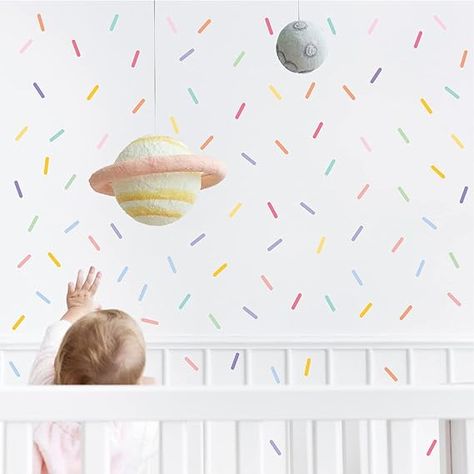 Sprinkle Bedroom, Bedroom Diy Decorations, Sprinkle Wall, Confetti Wall Decals, Wall Stickers For Nursery, Confetti Wall, Diy Girls Bedroom, Modern Wall Decals, Kids Room Wall Stickers