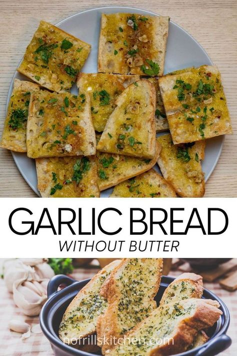 Healthy Garlic Bread, Garlic Bread Spread, Bread Uses, Easy Garlic Bread Recipe, Vegan Garlic Bread, Bread Oil, Olive Oil Bread, Make Garlic Bread, Best Lasagna Recipe