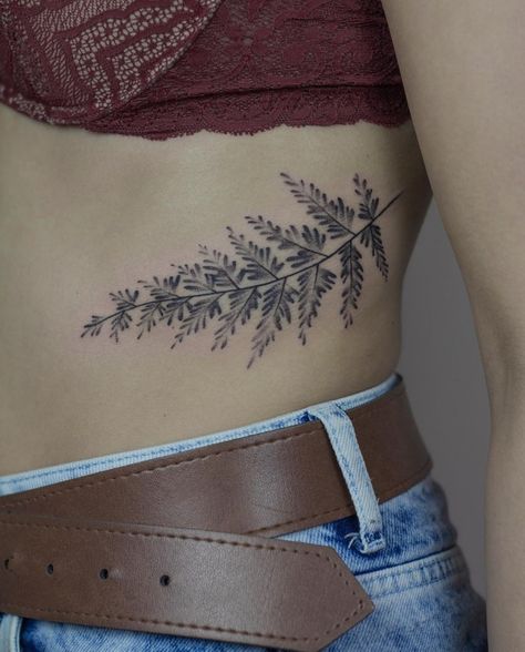 Botanical Rib Tattoo, Fern Rib Tattoo, Forearm Fern Tattoo, Fern Forearm Tattoo, Fern Back Tattoo, Mary Oliver Tattoo, Botanical Sleeve Tattoo, Fern Tattoo Design, Tattoo Fern