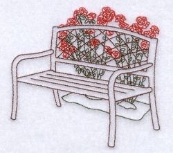 Rose Bench Outlines - 4x4 | What's New | Machine Embroidery Designs | SWAKembroidery.com Starbird Stock Designs Bench Tattoo, Embroidery Theme, Garden Embroidery, Applique Pattern, Slow Stitching, Tiny Tattoos, Pretty Tattoos, Park Bench, Embroidery Projects