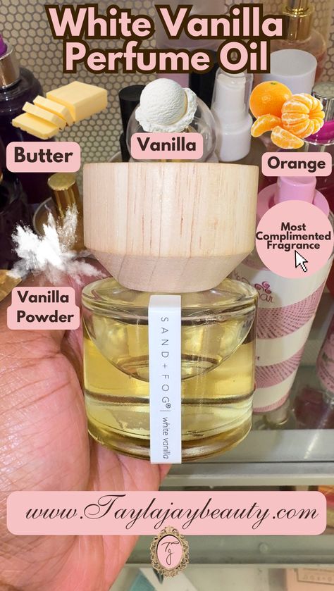 Jasmine Vanilla Perfume, Sand And Fog Perfume Oil, Best Vanilla Perfume, Vanilla Perfume Oil, Finds Aesthetic, Perfume Ideas, Vanilla Aesthetic, Vanilla Girl Aesthetic, Fragrance Lab