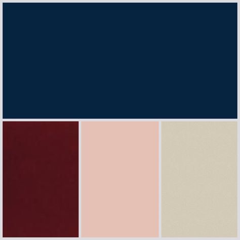 Navy wedding palette champagne burgundy blush                                                                                                                                                                                 More Maroon Color Palette, Blue Living Room Color, Navy Color Palette, Best Wedding Colors, Wedding Ceremony Ideas, Maroon Wedding, Living Room Color Schemes, Wedding Palette, Room Color Schemes