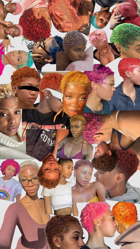 twa rainbow Dyed Twa, Purple Twa, Dyed Twa 4c, Red Twa, Styling Twa With Gel, Twa Big Forehead, Tapered Twa Hairstyles, Big Chop Hairstyles, Tapered Twa