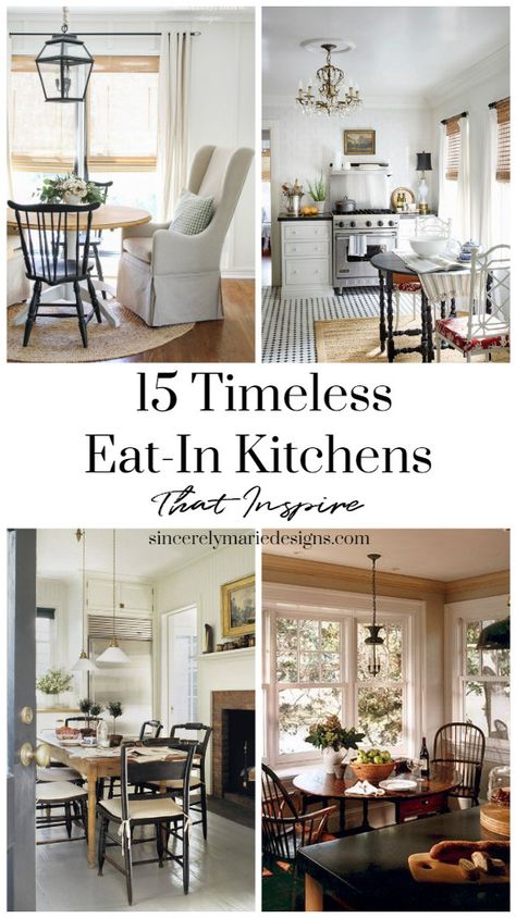 15 Timeless Eat-In Kitchens That Inspire - Sincerely, Marie Designs Small Eating Areas In Kitchen, Farmhouse Eat In Kitchen, Traditional Kitchen Table, Red And Green Decorations, Eat In Kitchens, Eat In Kitchen Table, Small Kitchen Dining Room Combo, Kitchen Dining Nook, Kitchen Eating Areas