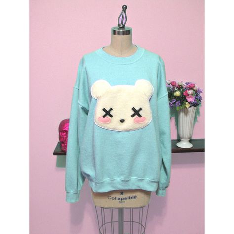 Pastel Goth Kawaii Grunge Deaddy Bear - Dead Teddy Bear Oversized Sweatshirt (€37) found on Polyvore Punk Pastel, Kawaii Grunge, Goth Kawaii, Goth Shirt, Gothic Shirts, Tokyo Street Fashion, Grunge Shirt, Style Kawaii, Pastel Goth Fashion