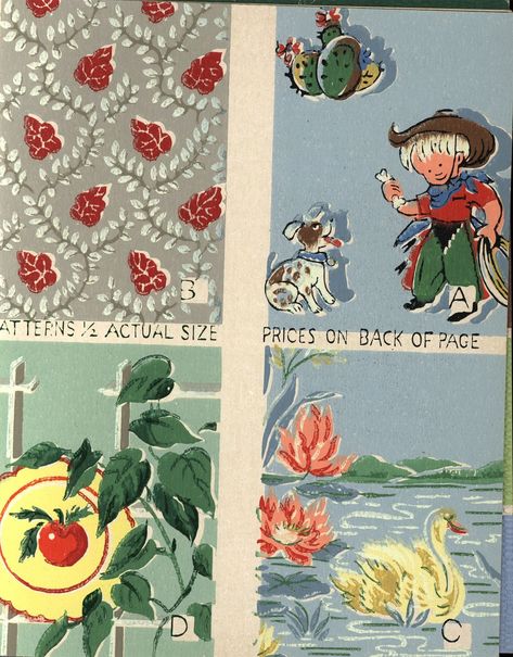 Vintage wallpaper from 1953 by Sears - Click Americana #wallpaper #homedecor #vintagehome #1950s #clickamericana Vintage Kitchen Wallpaper Patterns, 1950s Kitchen Wallpaper, Americana Wallpaper, Vintage 1950s Kitchen, 50s Wallpaper, 1950s Wallpaper, 60s Wallpaper, 1950s Home Decor, 1950s Home