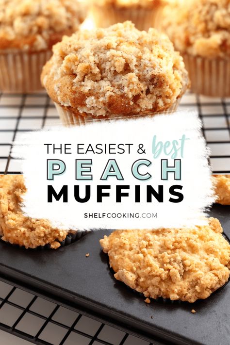 Peach Pecan Muffins, Baking With Peaches, What To Make With Fresh Peaches, Peach Muffins With Crumb Topping, Peach Muffins Easy, Fresh Peach Muffins, Peach Muffins Recipe, Peach Muffin, Peach Muffin Recipes