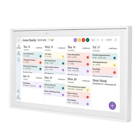 Skylight 15" Touchscreen Smart Calendar - White Skylight Calendar, Grad School Supplies, Apartment Homestead, Family Calendar Wall, Smart Calendar, Family Planner Wall, Business Office Ideas, Family Organization Wall, Desk Calendar Planner