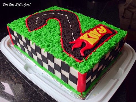 Race Car Themed Birthday Cake [recipe] – Cin Cin, Let's Eat! Car Themed Birthday Cake, Race Theme, Airplane Cake, Theme Birthday Cake, Cars Birthday Cake, Buttercream Fondant, White Chocolate Buttercream, Hot Wheels Party, Car Themed Parties