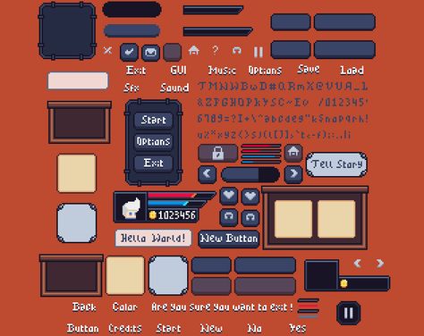 Gui Game Design, Pixel Art Website Design, Pixel Art Inventory, Game Gui Design, Pixel Art Ui Design, Pixel Art Card Game, Pixel Art Game Design, Bit Art Pixel, Pixel Art Inspiration