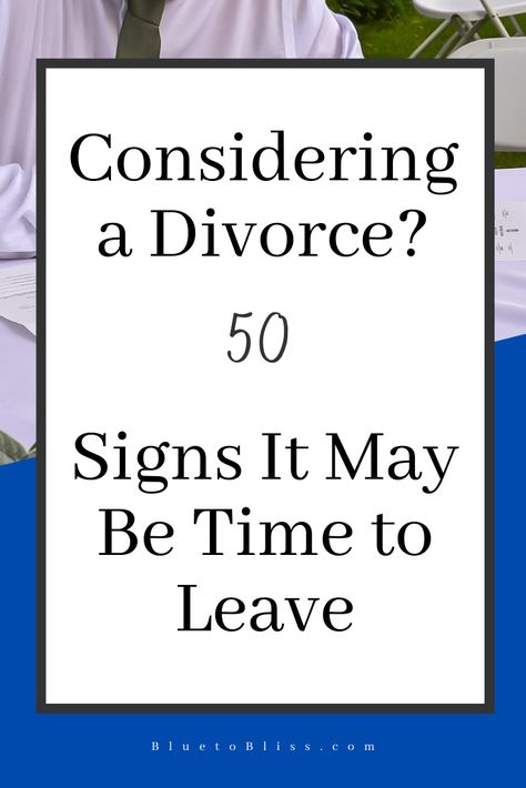 Do you have divorce on the brain? Here are the top 50 warning signs that it may be time to leave your marriage. #divorce #shouldigetadivorce #howtoknowifyoushouldgetadivorce #redflagsinrelationships Time To Divorce Quotes, Is It Time For Divorce, Feeling Guilty About Divorce, When Is It Time To Divorce, How To Know It’s Time For A Divorce, When It’s Time To Divorce, How Do You Know When Its Time To Divorce, When To Divorce, Divorce Aesthetic