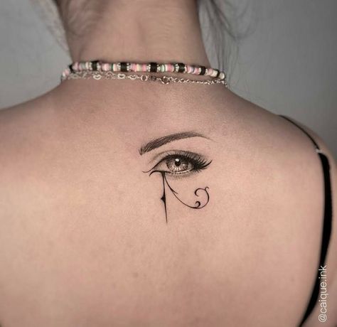 3rd Eye Tattoo, Egyptian Eye Tattoos, Horus Tattoo, Hippie Tattoo, Optical Illusion Tattoo, Neck Tattoos Women, Back Of Neck Tattoo, Black Girls With Tattoos, Mother Tattoos