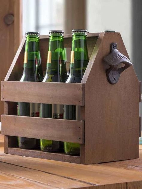 DIY Beer Caddy Wooden Beer Caddy, Kids Woodworking Projects, Beer Tote, Beer Caddy, Diy Wood Work, Wooden Work, Diy Beer, Wood Project Ideas, Woodworking Projects Furniture