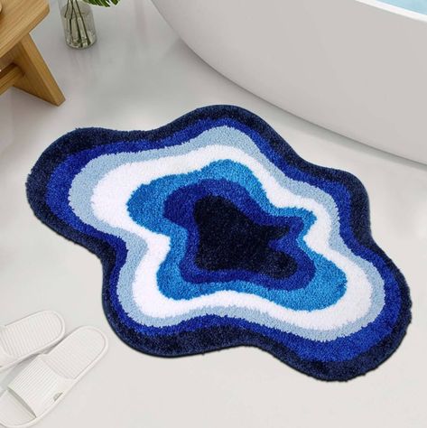 Cloud Bathroom, Maroon Bathroom, Dorm Bathroom Decor, Pastel Apartment, Rug Room Decor, Cloud Rug, Door Mat Entryway, Tufting Ideas, Cute Bath Mats