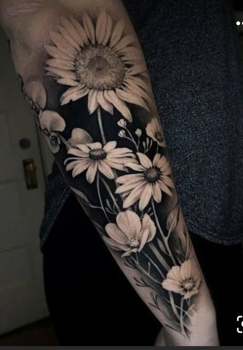 Tattoo Filler Ideas, Flower Cover Up Tattoos, Forearm Cover Up Tattoos, Black And White Flower Tattoo, Tattoo Sleeve Filler, Feminine Skull Tattoos, Money Rose, Tattoo Filler, Knot Tattoo