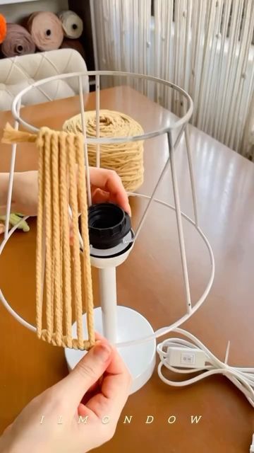 Macrame Lamp Shade Diy, Lamp Shade Diy, Macrame Lamp Shade, Macrame Lamp, Dreamy Decor, Macrame Wall Hanging Tutorial, Macrame Mandala, Furniture Handmade, Macrame Decor