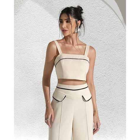 Estilo Fitness, Dramatic Classic, Fashion Top Outfits, Wedding Dresses With Straps, Cropped Top, Two Piece Outfit, Fancy Dress, Fitness Fashion, Casual Outfits