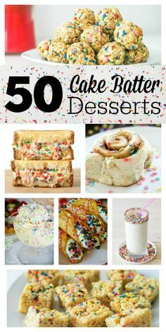 50 Delicious Cake Batter Desserts at chef-in-training.com… If you love cake batter, you need to see this list! Things To Make With Cake Batter, Birthday Cake Dessert Recipes, Recipes With Cake Batter Extract, Cake Batter Desserts, Cake Batter Flavoring Recipes, Birthday Cake Desserts, Are You Kidding Me Cake, 50 Cake, Cake Batter Recipes