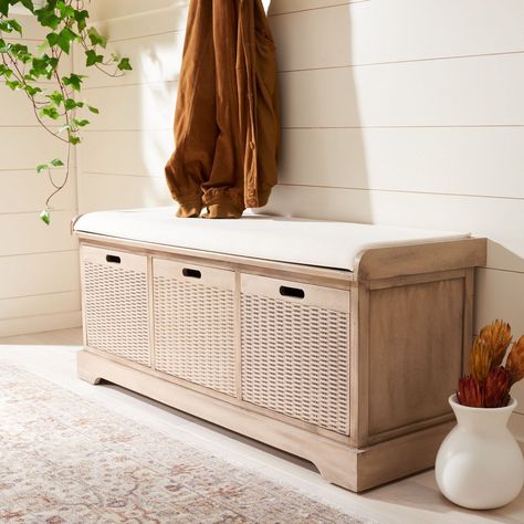 Rattan Entryway Storage Bench Seating, Hall Bench With Storage Beach, Rustic Storage Bench Bedroom, 3drawer Storage Bathroom, Country Storage Bench, White French Bed Bench With Storage, Wooden Bench Seat With Storage, Mud Room Baskets Benches, Long Storage Bench Wooden Blue