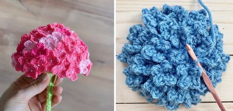 This post will provide an easy-to-follow guide on how to crochet hydrangea flower, from gathering materials and getting started with the basics of... Crochet Hydrangea Pattern Free, Crochet Hydrangea, Hydrangea Pattern, Crafty Hobbies, Medium Weight Yarn, Shell Stitch, Double Crochet Stitch, Single Crochet Stitch, Crochet Flower Patterns