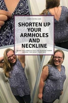 Have you ever stretched out the binding on your neck or armholes while you're sewing your shirt? Do you have a store-bought shirt where the neckline or armhole is too big? Here is how I shortened the armholes on my shirt and closed up the neckline so the shirt is still comfortably wearable. Sewing Alterations, Sew Ins, Beginner Sewing Projects Easy, Modern Moroccan, Altering Clothes, Small Sewing Projects, Diy Sewing Clothes, Sewing Lessons, Sewing Projects For Beginners