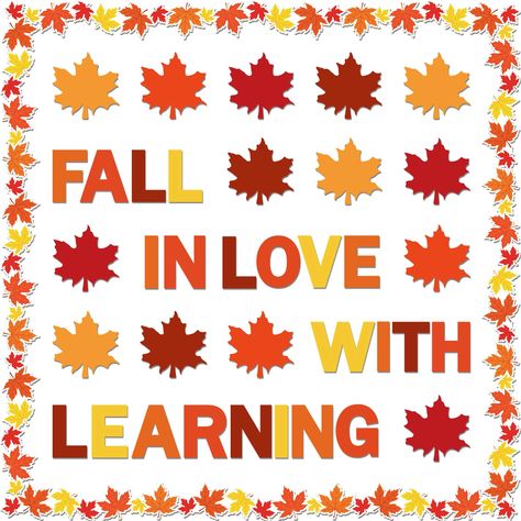 PRICES MAY VARY. PACKAGE INCLUDES: You will get individual cutouts for the phrase “FALL IN LOVE WITH LEARNING”, 20 sheets of autumn maple leaf cutouts in 4 solid colors, 16 sheets of maple leaf bulletin board borders, plus 60pcs glue points, plenty of them and beautiful styles to meet your needs for decoration. AUTUMN THEME: The fall bulletin board decoration feature classic fall theme, full of autumn elements, colorful maple leaf patterns and letter fall in love with learning, which make them l Leaf Bulletin Board, October Preschool, Thanksgiving Bulletin Board, Fall In Love With Learning, Bulletin Board Decoration, Decor For Classroom, Elementary Bulletin Boards, Leaves Craft, Bulletin Boards Theme