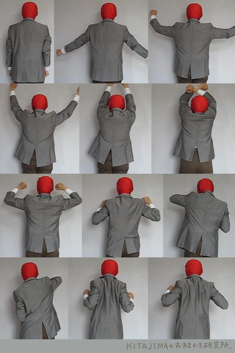 Suit From The Back Reference, Clothing Folds Reference Suit, Clothes Back View Reference, Jacket Wrinkles Reference, Suit Jacket Reference, Suit Folds Reference, Suits Men Back View, Folds Reference Clothing, Man In Suit Back View