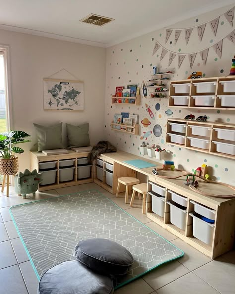 Ikea Kids Room, Kids Rooms Inspo, Cave Basement, Baby Playroom, Basement Playroom, Boys Playroom, Toddler Playroom, Kids Playroom Decor, Kids Bedroom Inspiration