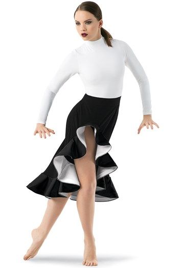 Weissman® | Long-Sleeve Ruffle-Skirt Dress Dance Moms Costumes, Modern Dance Costume, Paige Hyland, Brooke Hyland, Lyrical Dresses, Contemporary Dance Costumes, Latin Ballroom Dresses, Chloe Lukasiak, Kendall Vertes