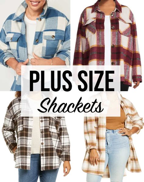 My favorite Fall trend plus size shackets. A new Fall trend has emerged and it is a caught between a coat and a flannel shirt. The shacket. Flannel Outfits Plus Size Women, Shaket Outfits For Women Plus Size, Plus Size Flannel Outfits Fall, Plus Size Plaid Shirt Outfit Fall, Plus Size Shacket Outfit Women, Plus Size Shacket Outfit, Womens Flannel Outfit, Shaket Jacket Outfit, Plus Size Flannel Outfits