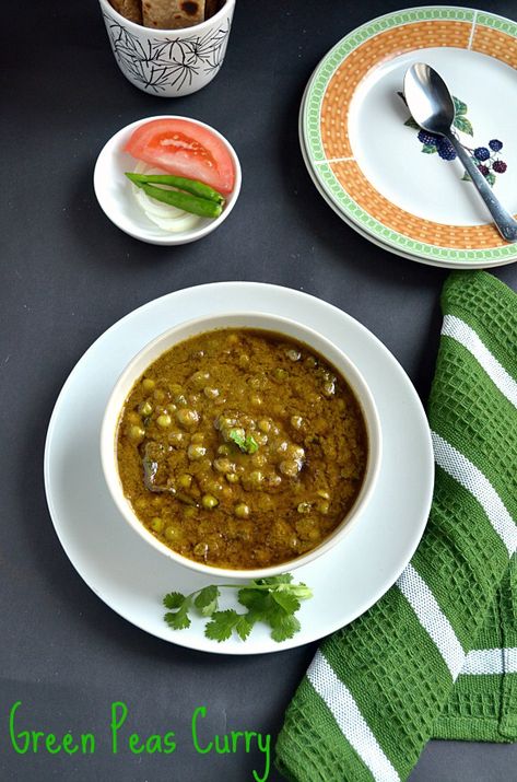 Peas Gravy Recipe, Green Peas Recipes Indian, Peas Recipe Indian, Green Peas Curry, Green Peas Recipes, Peas Recipes, Chickpea Spinach, Pea Curry, Dinner Recepies