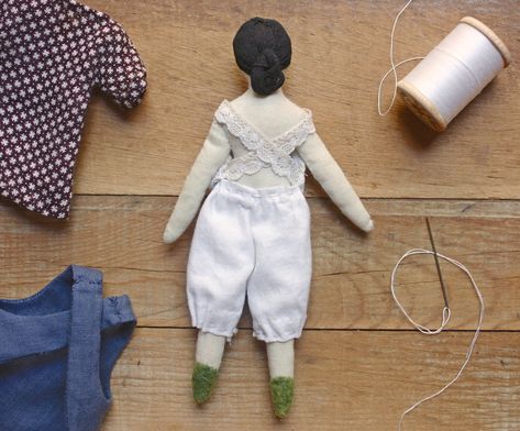 a wardrobe for miss dahlia – progress on the tiny rag doll pattern – ann wood handmade Tiny Rag Doll, Tiny Wardrobe, Ann Wood, Pattern Sheets, Pinafore Apron, Sewing Easy, Rag Doll Pattern, Traditional Japanese Tattoos, Tiny Dolls