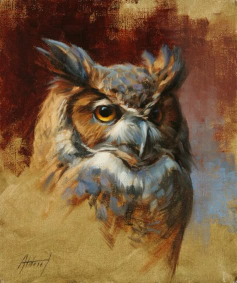 Art Motivation, Owl Artwork, Owl Pictures, Wildlife Paintings, Bird Artwork, Owl Painting, Animals Artwork, March 16, Owl Art