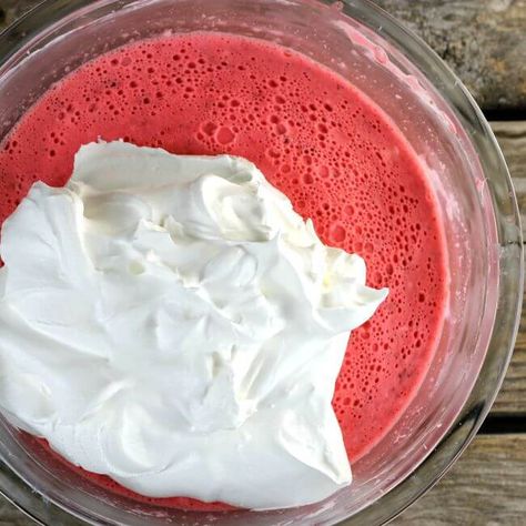 Jello Recipes With Cool Whip Fruit Salads, Jello Mixed With Cool Whip, Strawberry Jello Salad With Sour Cream, Jello Cream Cheese Dessert Cool Whip, Jello And Heavy Whipping Cream, Jello Fluff Cool Whip, Jello Salad Recipes With Cool Whip, Whipped Desserts, Jello Salad With Cream Cheese