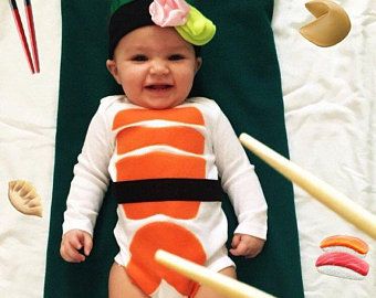 Baby Sushi Costume, Sushi Halloween Costume, Sushi Birthday, Sushi Costume, Baby Halloween Costume, Newborn Costume, Monthly Pictures, Baby Costume, First Birthday Shirts