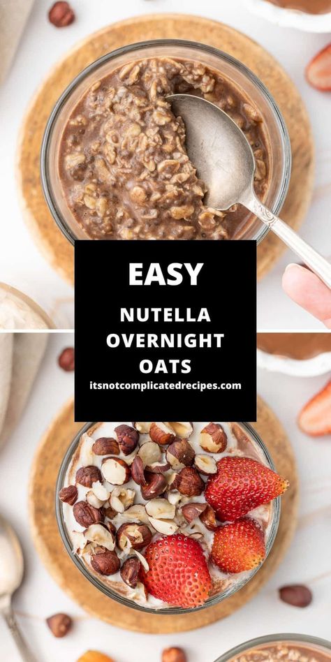 Overnight Nutella Oats, Oat And Chia Overnight, Nutella Overnight Oats Healthy, Overnight Oats Nutella, Overnight Oats No Chia Seeds, Nutella Overnight Oats, Overnight Oats With Chia Seeds, Night Oats, Healthy Nutella