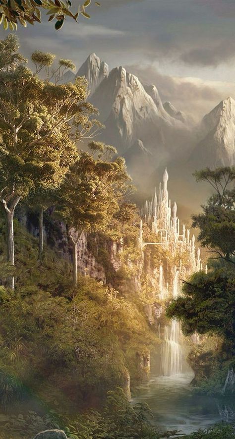 Lord Of The Rings Wallpaper, Rings Wallpaper, Lotr Elves, Tolkien Elves, Lotr Art, Fantasy Forest, Fantasy Places, Legolas, Fantasy Aesthetic