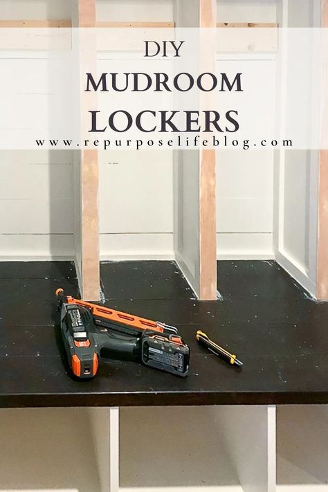 Learn how to build these stylish DIY mudroom lockers. Easy to follow, step by step tutorial with all the do's and don'ts. Diy Drop Zone Plans, Entrance Cubby Ideas, Diy Entryway Lockers, Diy Mudroom Plans, Diy Entryway Cubbies, Diy Mudroom Shoe Storage Ideas, Diy Lockers Mudroom Ikea Hacks, How To Build A Mudroom, Diy Mudroom Lockers Easy