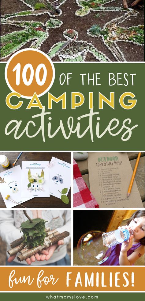 Camping Party Scavenger Hunt, Camping Games Diy, Kids Camping Party Games, Games To Play Camping, Camping With Preschoolers, Nature Camp Activities, Camping Games For Preschoolers, Family Camp Activities, Nature Games For Kids Summer Camps