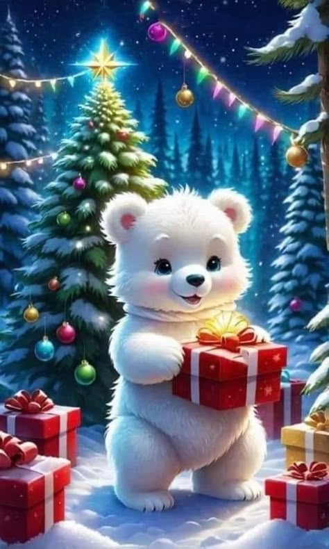 Štědrý Den, Merry Christmas Gif, Merry Christmas Pictures, Christmas Wallpaper Backgrounds, Cute Christmas Wallpaper, Merry Christmas Images, Card Sentiments, Christmas Bear, Childrens Christmas