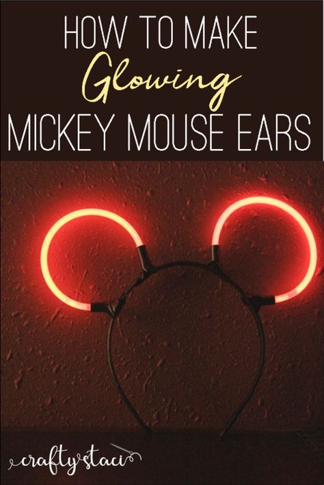 DIY Glowing Mickey Ears — Crafty Staci Diy Mickey Mouse Ears, Crafty Staci, Diy Mickey Mouse, Ear Ideas, Diy Mickey Ears, Diy Disney Ears, Disney Mouse Ears, Mouse Crafts, Disney Mickey Ears