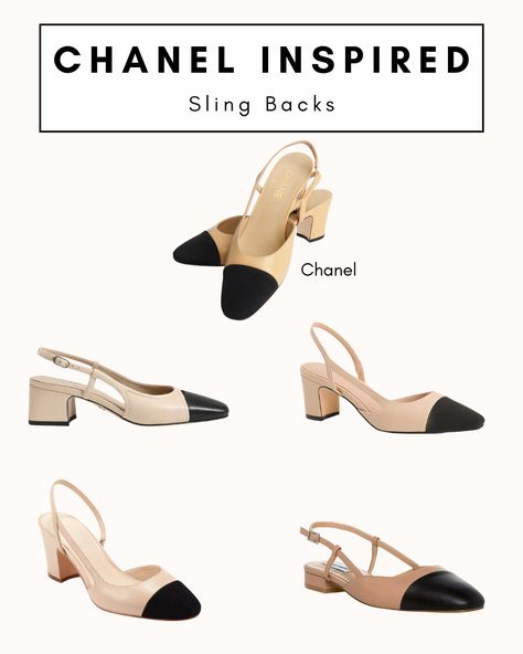 Chanel Slingback Heels Outfit, Spring Heels 2024, Slingback Sandal Outfit, Nude Slingback Heels, Chanel Slingback Shoes Outfit, Black Slingback Heels Outfit, Tan Shoes Outfit, Nude Shoes Outfit, Chanel Slingback Flats