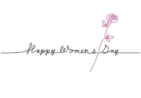 Happy Women's day lettering in continuous line drawing. International Women's Day on March 8. Concept Women's day isolated on white background. Vector hand made calligraphic for greeting card Woman Day Card Ideas, 8 March Drawing Ideas, Happy Womens Day Card Design, Happy Woman Day Design, Happy Women's Day Drawing, Women Day Drawing Art, Womens Day Video, International Woman's Day Design, 8 March Drawing