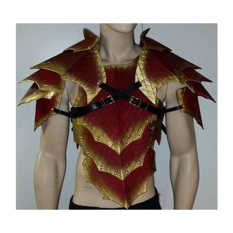 Leather Armor Gothic Dragon Scale chest back shoulders ($500) ❤ liked on Polyvore featuring bags, handbags, shoulder bags, leather shoulder bag, brown leather purse, leather handbags, real leather shoulder bags and brown purse Dragon Scale Armor, Armadura Cosplay, Armor Cosplay, Dragons Love Tacos, Leather Gauntlet, Gothic Dragon, Dragon Armor, Dragon Mask, Larp Armor